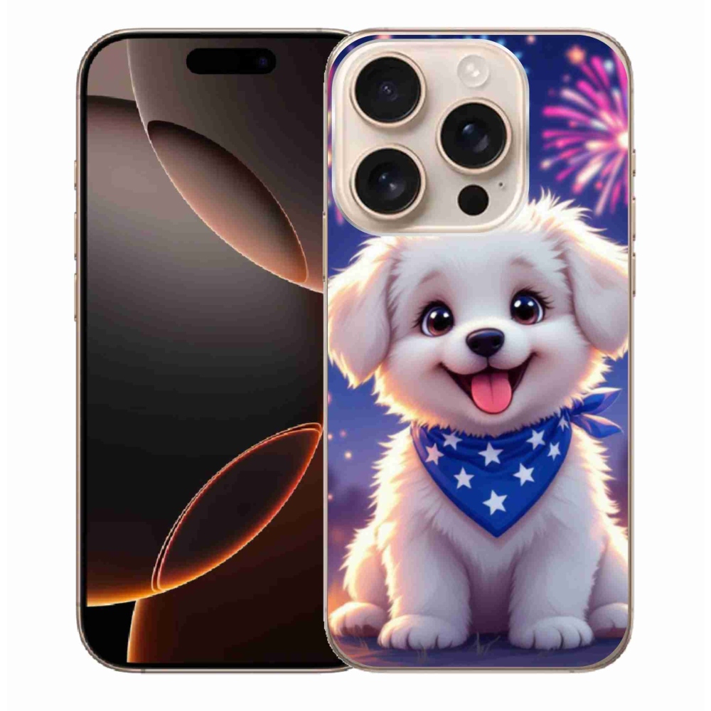 Gélový kryt mmCase na iPhone 16 Pro Max - slávnostné šteňa