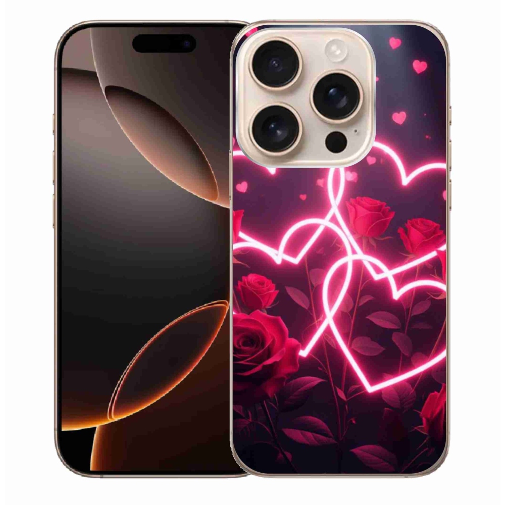 Gélový kryt mmCase na iPhone 16 Pro Max - srdce lásky
