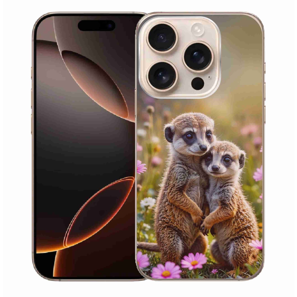 Gélový kryt mmCase na iPhone 16 Pro Max - surikatí duo