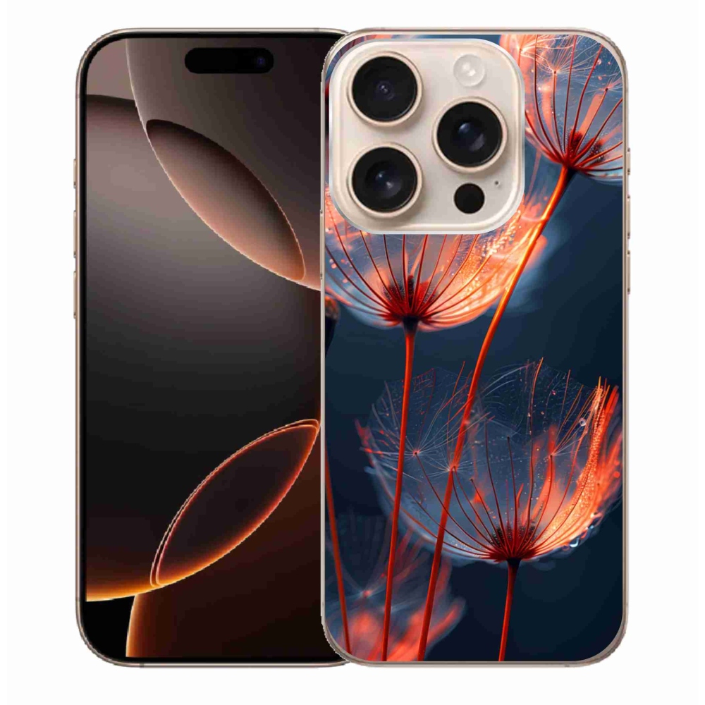 Gélový kryt mmCase na iPhone 16 Pro Max - svetielkujúce páperie