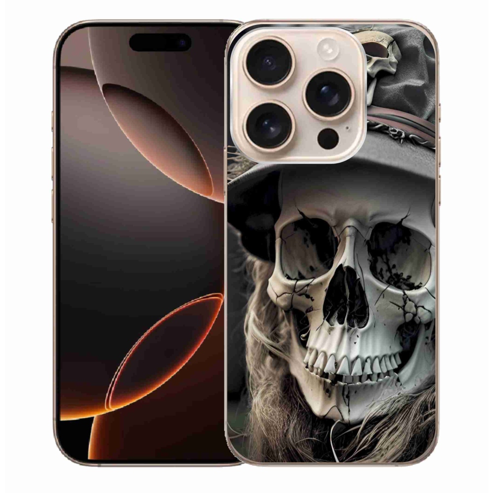 Gélový kryt mmCase na iPhone 16 Pro Max - temná lebka
