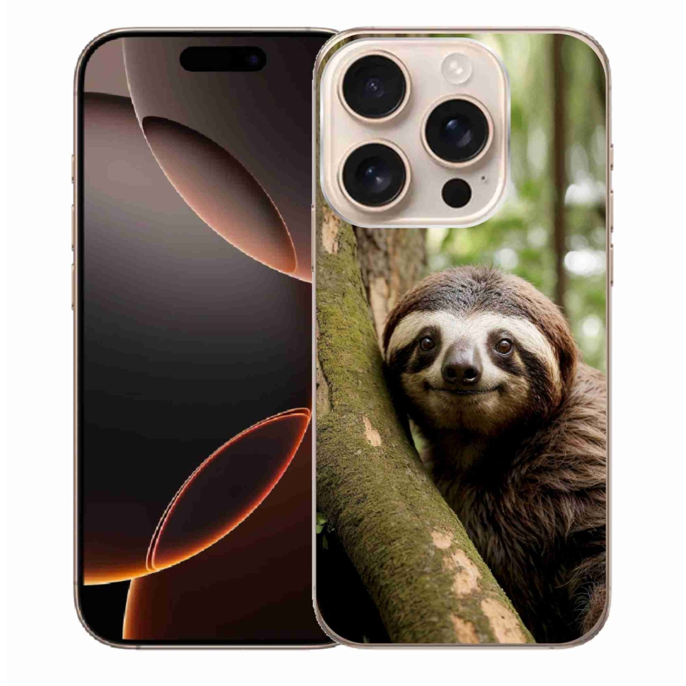 Gélový kryt mmCase na iPhone 16 Pro Max - usmievavý leňochod