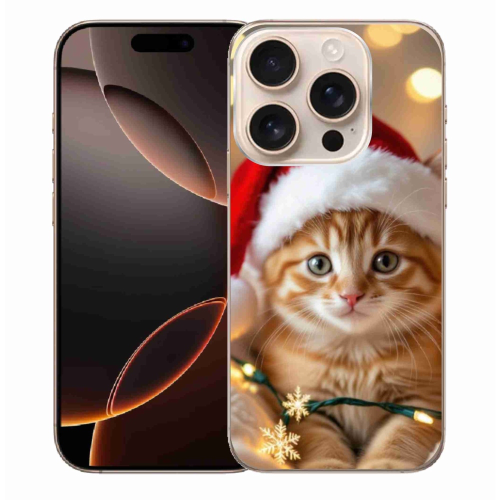 Gélový kryt mmCase na iPhone 16 Pro Max - vianočné mačiatko