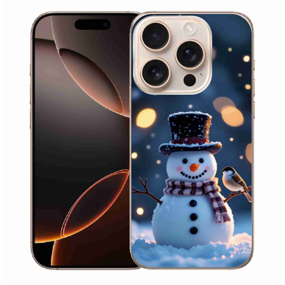 Gélový kryt mmCase na iPhone 16 Pro Max - vianočný snehuliak