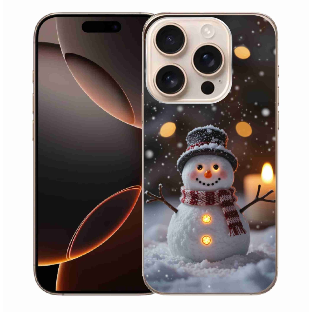 Gélový kryt mmCase na iPhone 16 Pro Max - veselý snehuliak