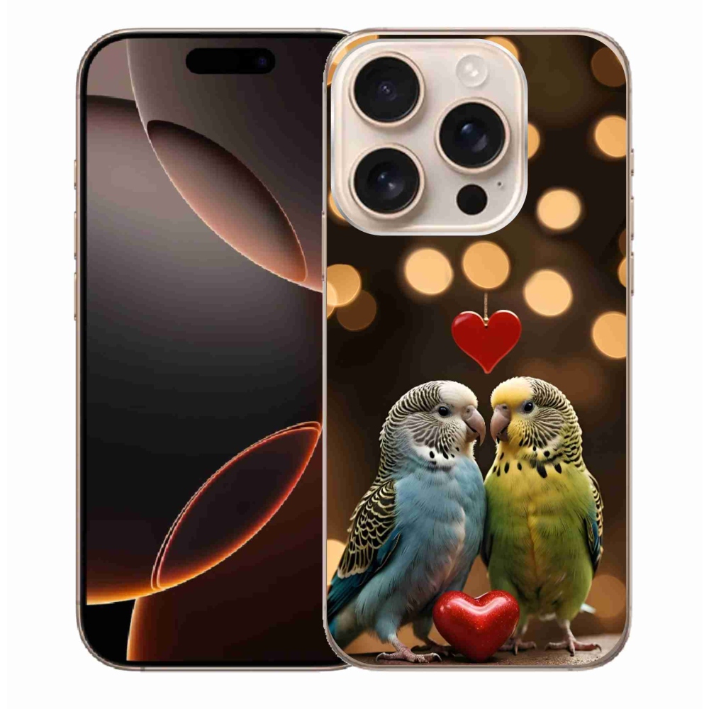Gélový kryt mmCase na iPhone 16 Pro Max - zamilovaní papagáje