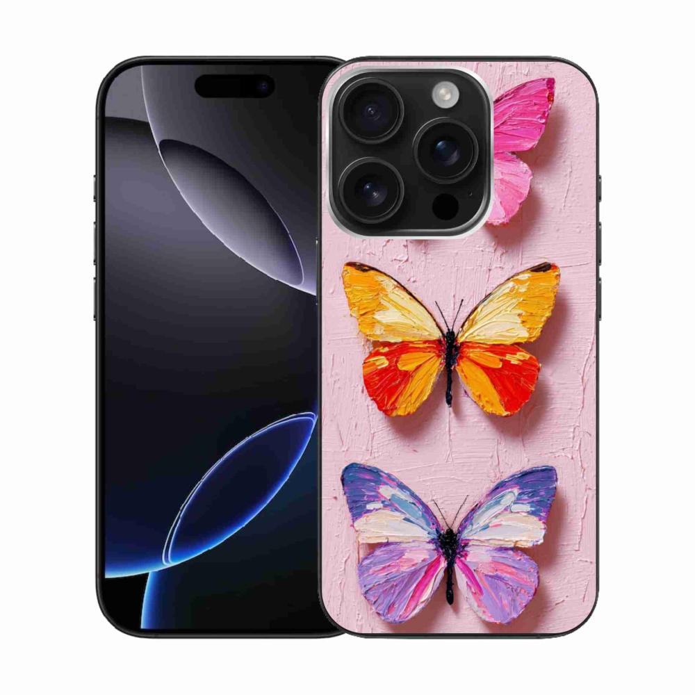Gélový kryt mmCase na iPhone 16 Pro - motýlia trojica