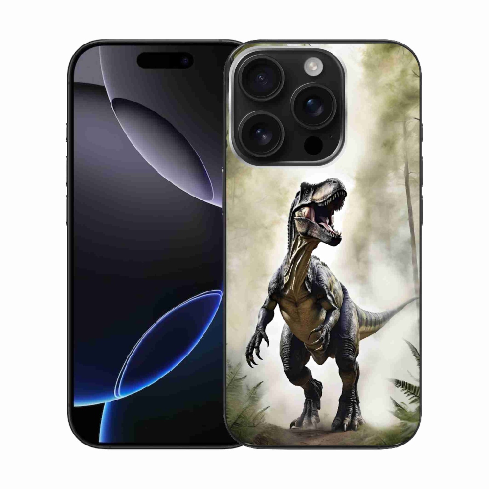 Gélový kryt mmCase na iPhone 16 Pro - naštvaný T-Rex