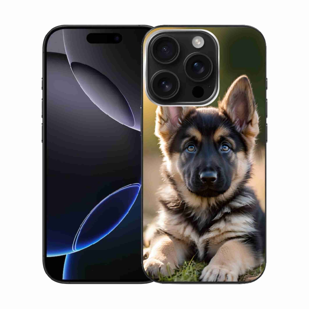 Gélový kryt mmCase na iPhone 16 Pro - nemecký ovčiak v prírode