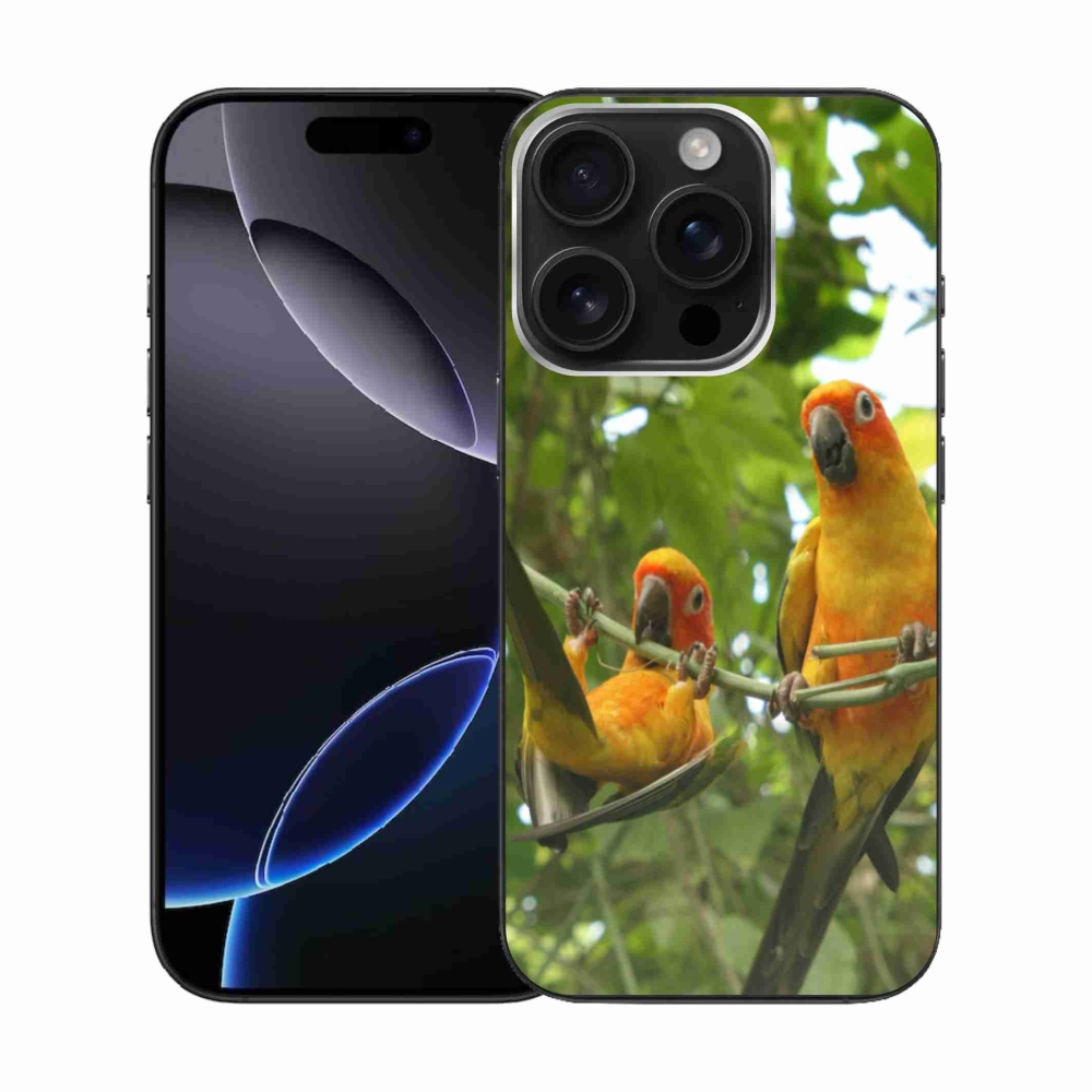 Gélový kryt mmCase na iPhone 16 Pro - papagáje aratingy