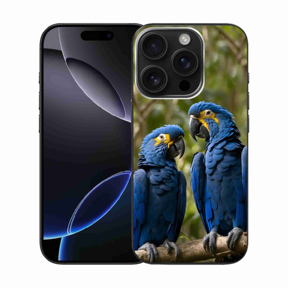 Gélový kryt mmCase na iPhone 16 Pro - papagájové duo