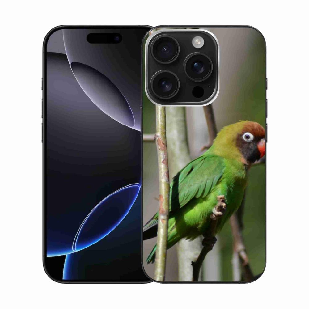 Gélový kryt mmCase na iPhone 16 Pro - papagáj agapornis