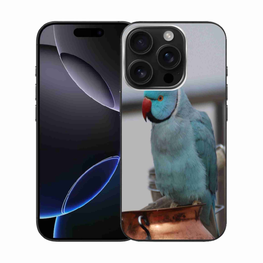 Gélový kryt mmCase na iPhone 16 Pro - papagáj alexander modrý