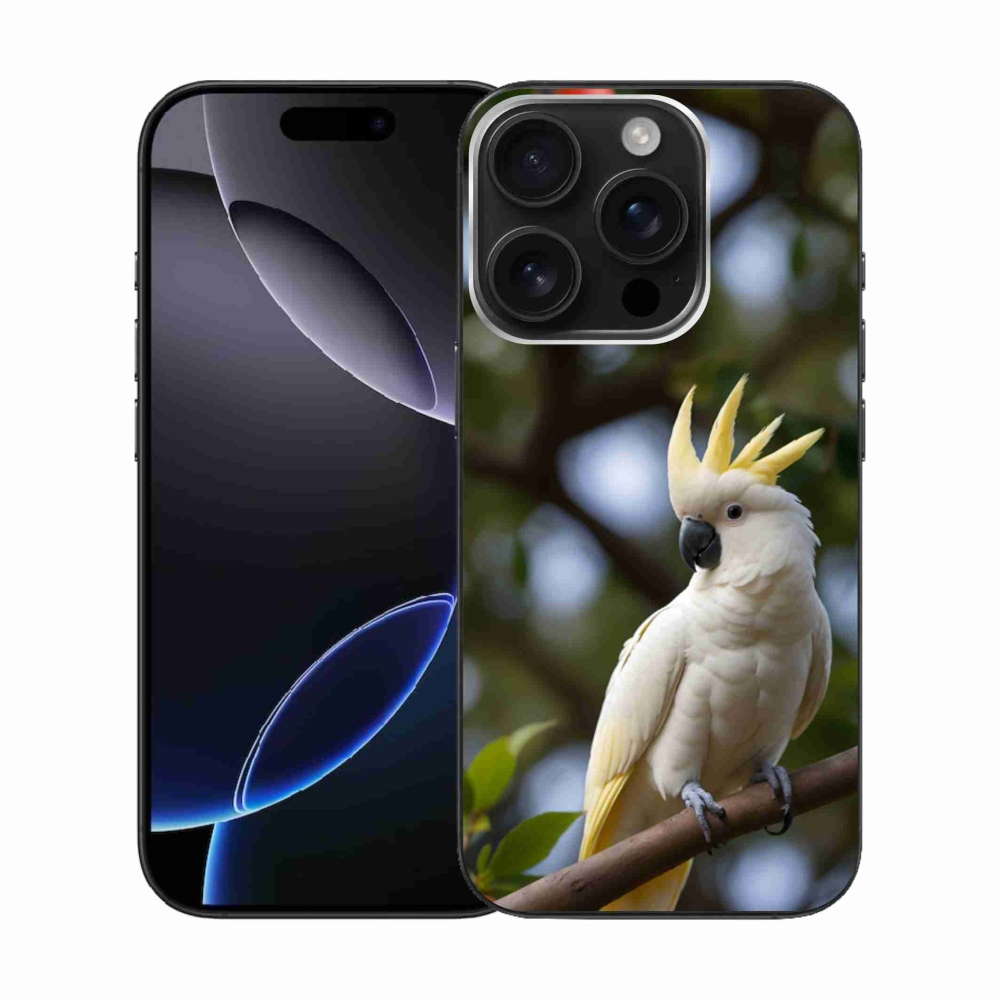 Gélový kryt mmCase na iPhone 16 Pro - papagáj kakadu 3