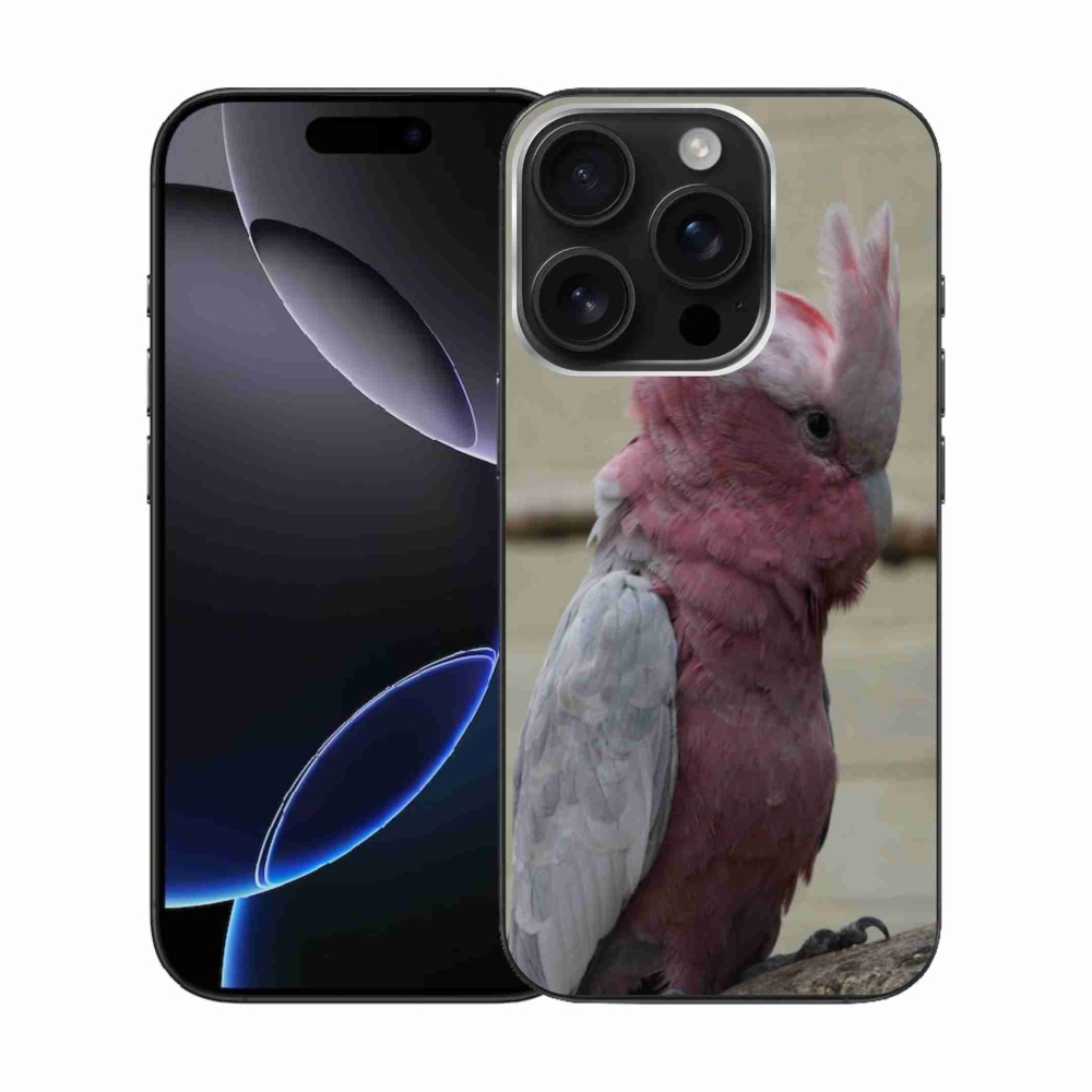 Gélový kryt mmCase na iPhone 16 Pro - papagáj kakadu ružový