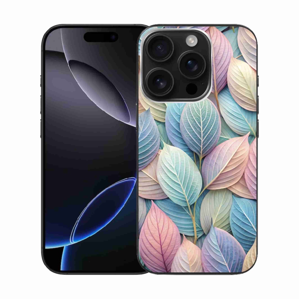 Gélový kryt mmCase na iPhone 16 Pro - pastelové listy