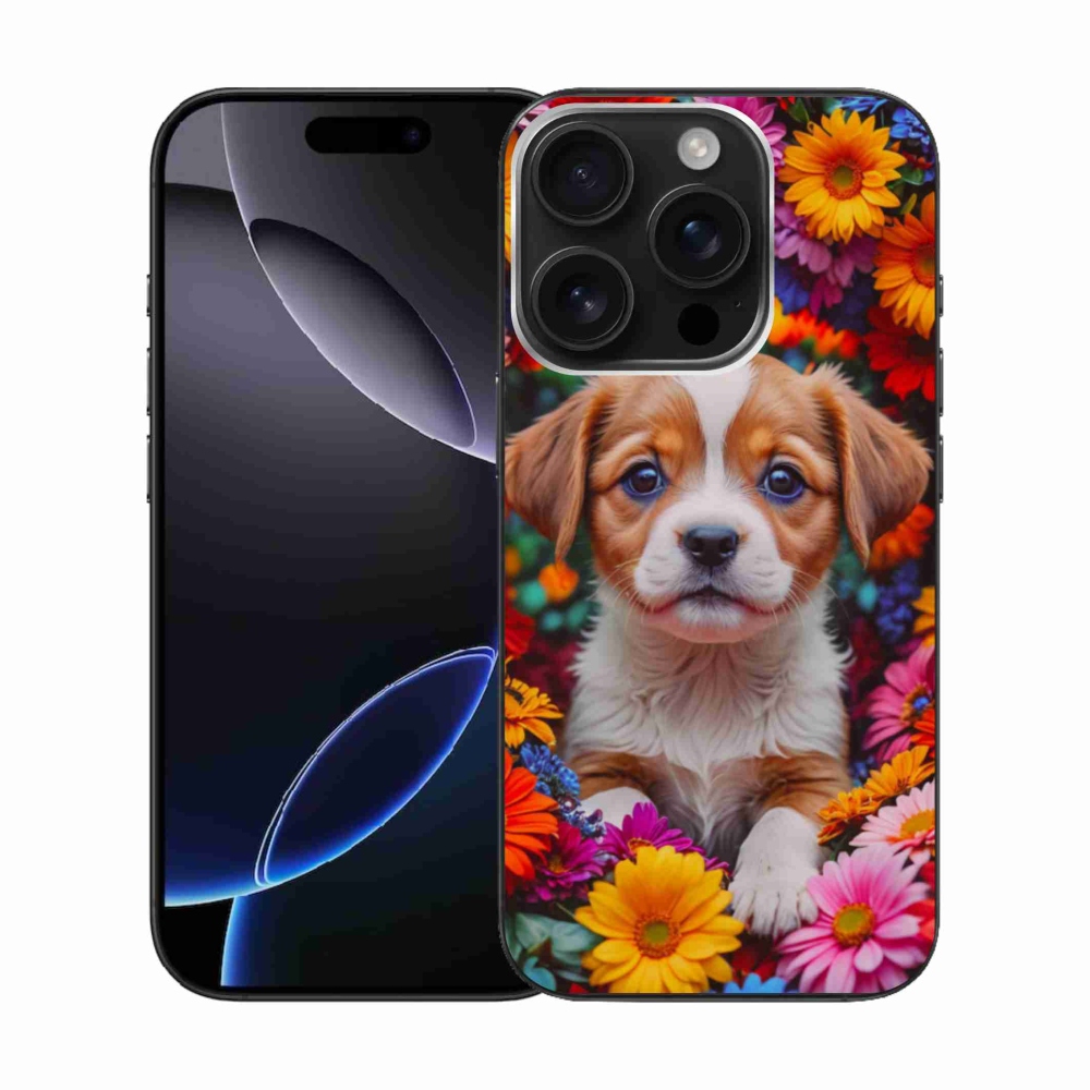 Gélový kryt mmCase na iPhone 16 Pro - roztomilé šteňa