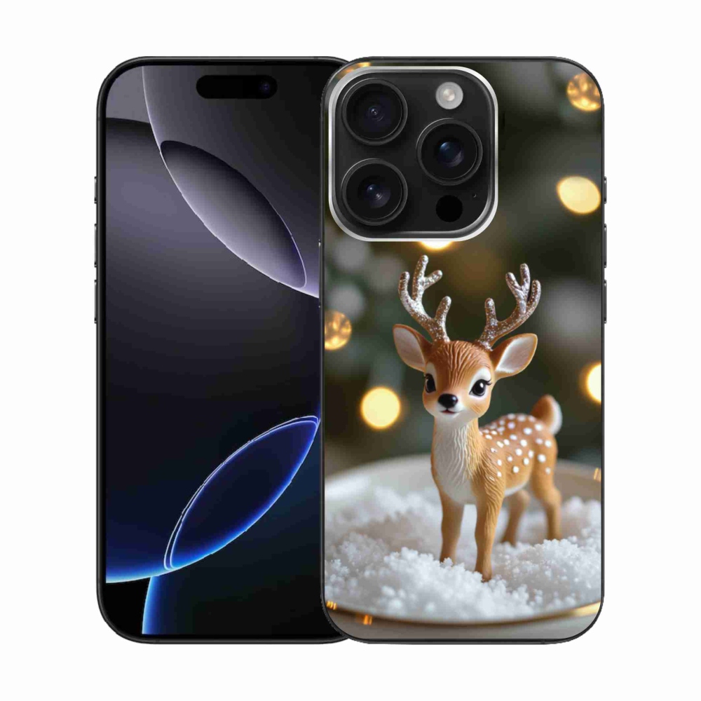 Gélový kryt mmCase na iPhone 16 Pro - roztomilý vianočný jeleň