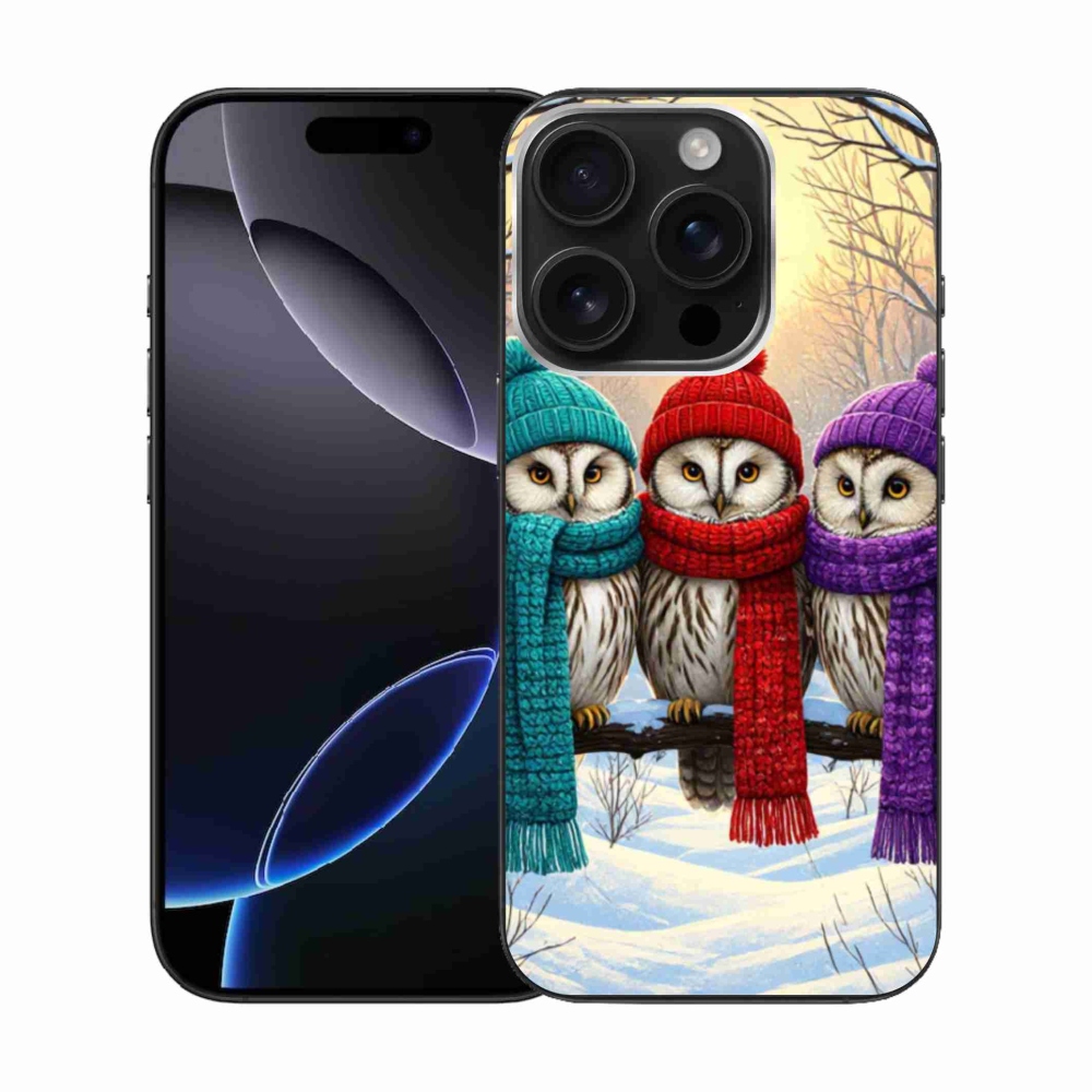 Gélový kryt mmCase na iPhone 16 Pro - soví priatelia