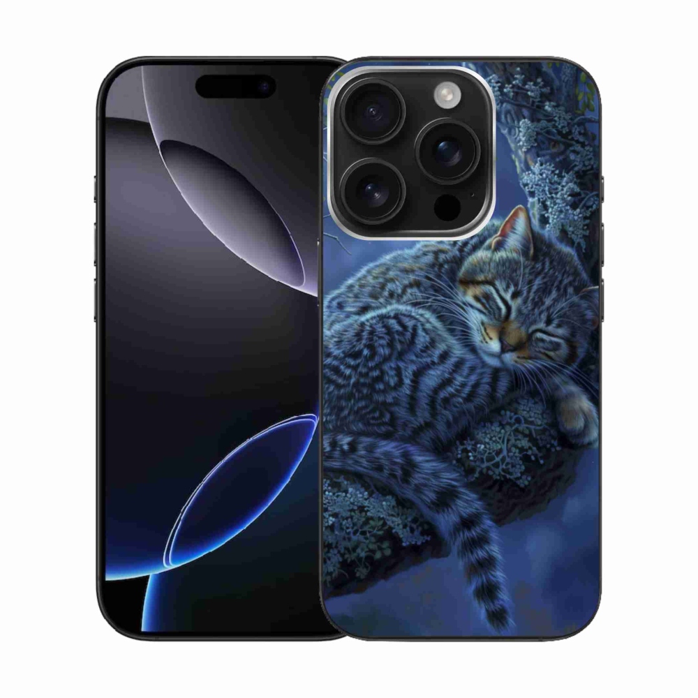 Gélový kryt mmCase na iPhone 16 Pro - spiaca mačka