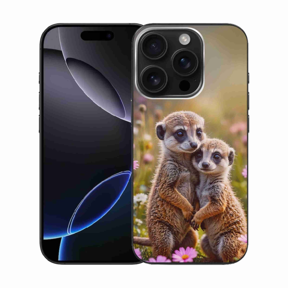 Gélový kryt mmCase na iPhone 16 Pro - surikatí duo