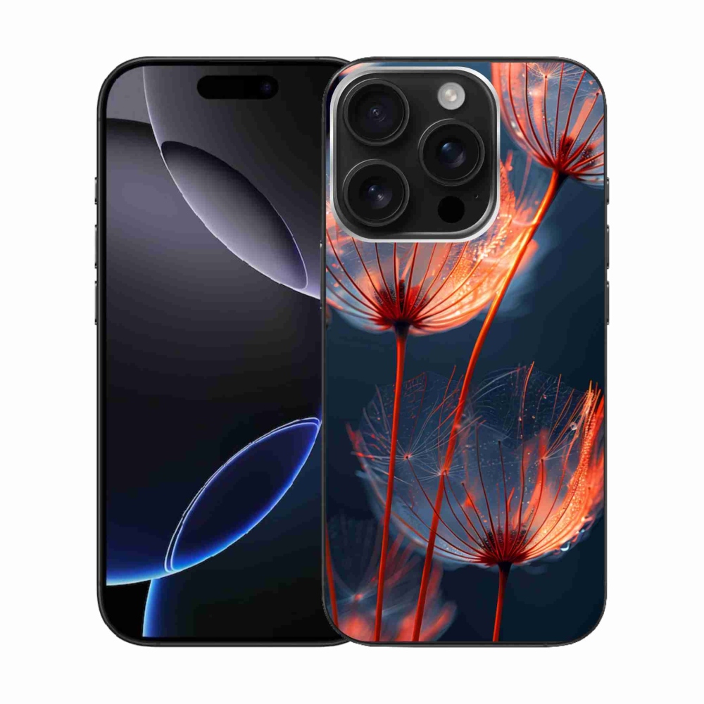 Gélový kryt mmCase na iPhone 16 Pro - svetielkujúce páperie