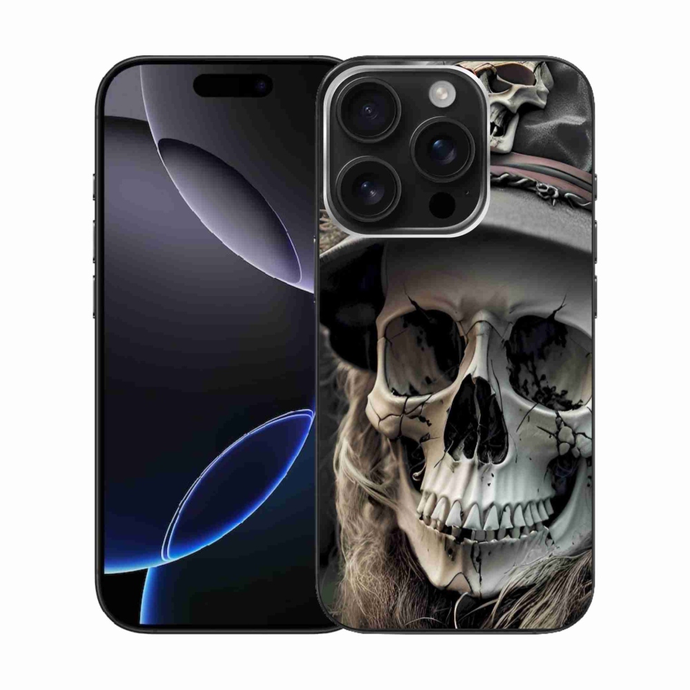 Gélový kryt mmCase na iPhone 16 Pro - temná lebka
