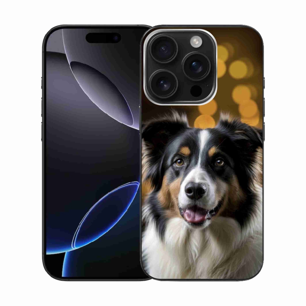 Gélový kryt mmCase na iPhone 16 Pro - usmievavý austrálsky ovčiak