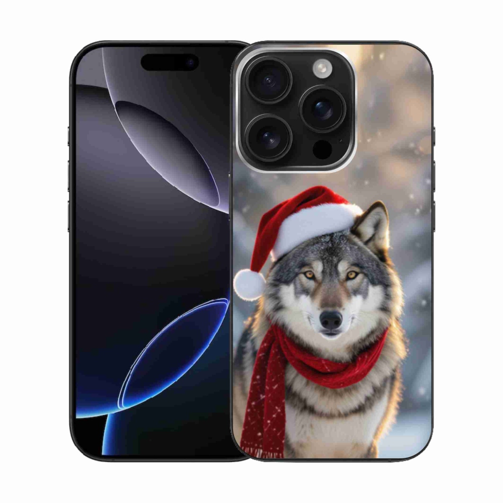 Gélový kryt mmCase na iPhone 16 Pro - vianočný vlk