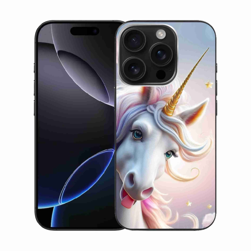 Gélový kryt mmCase na iPhone 16 Pro - veselý jednorožec