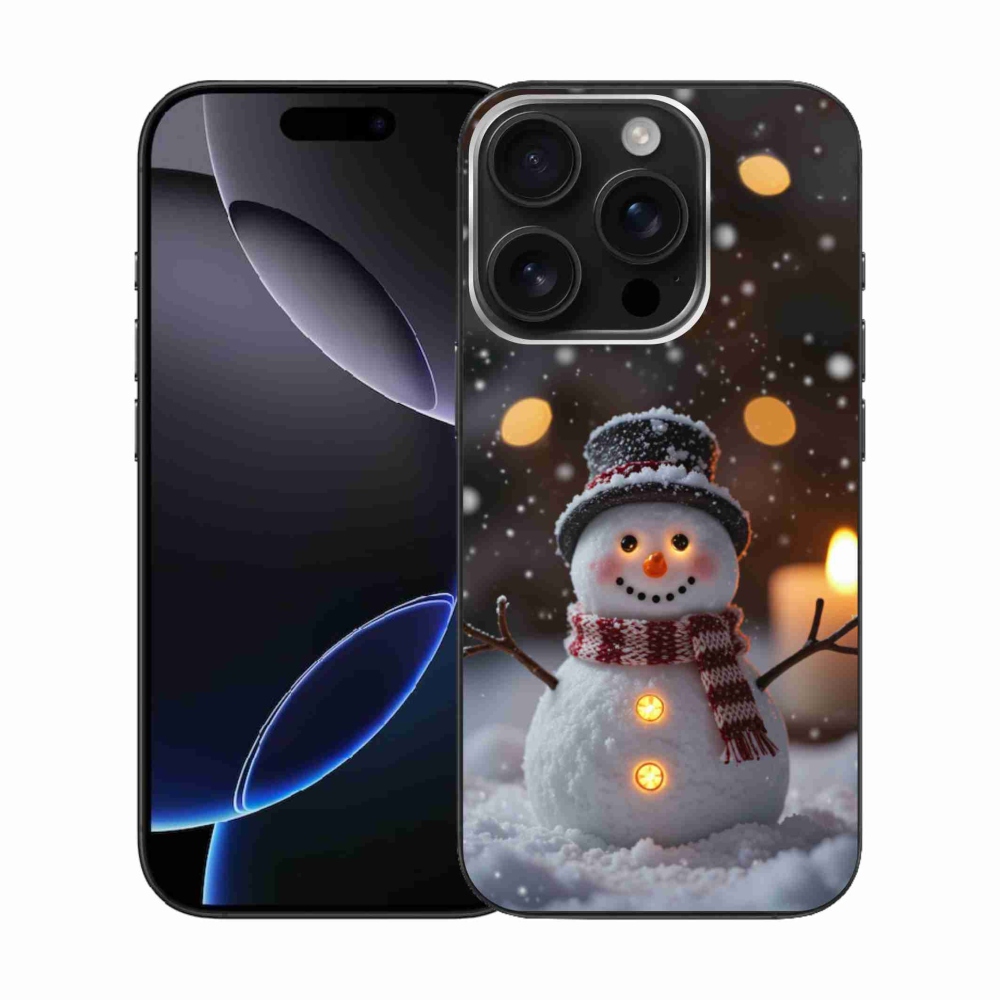 Gélový kryt mmCase na iPhone 16 Pro - veselý snehuliak