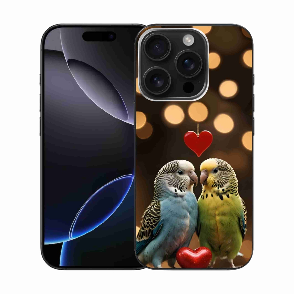 Gélový kryt mmCase na iPhone 16 Pro - zamilovaní papagáje