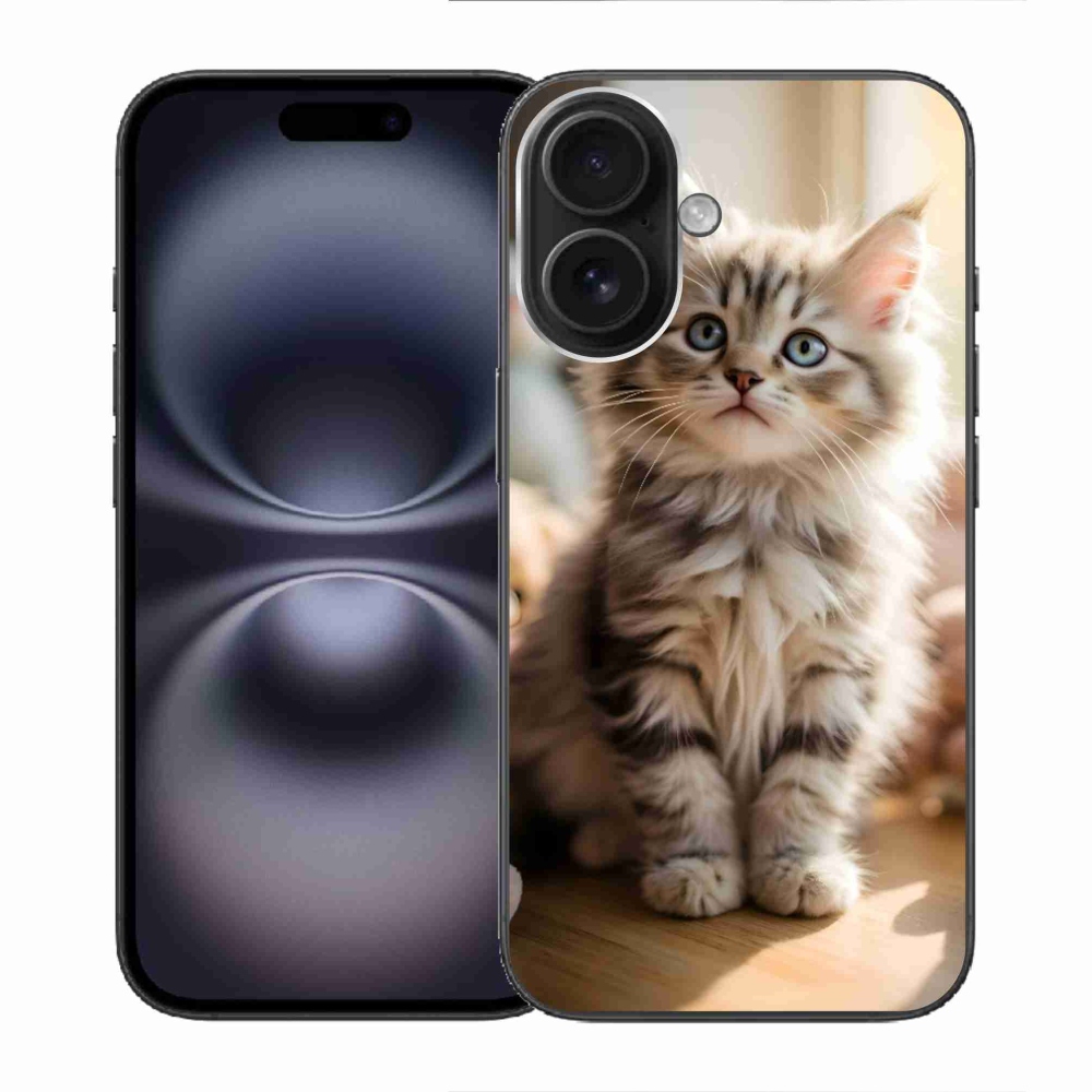 Gélový kryt mmCase na iPhone 16 - roztomilé mačiatko 10