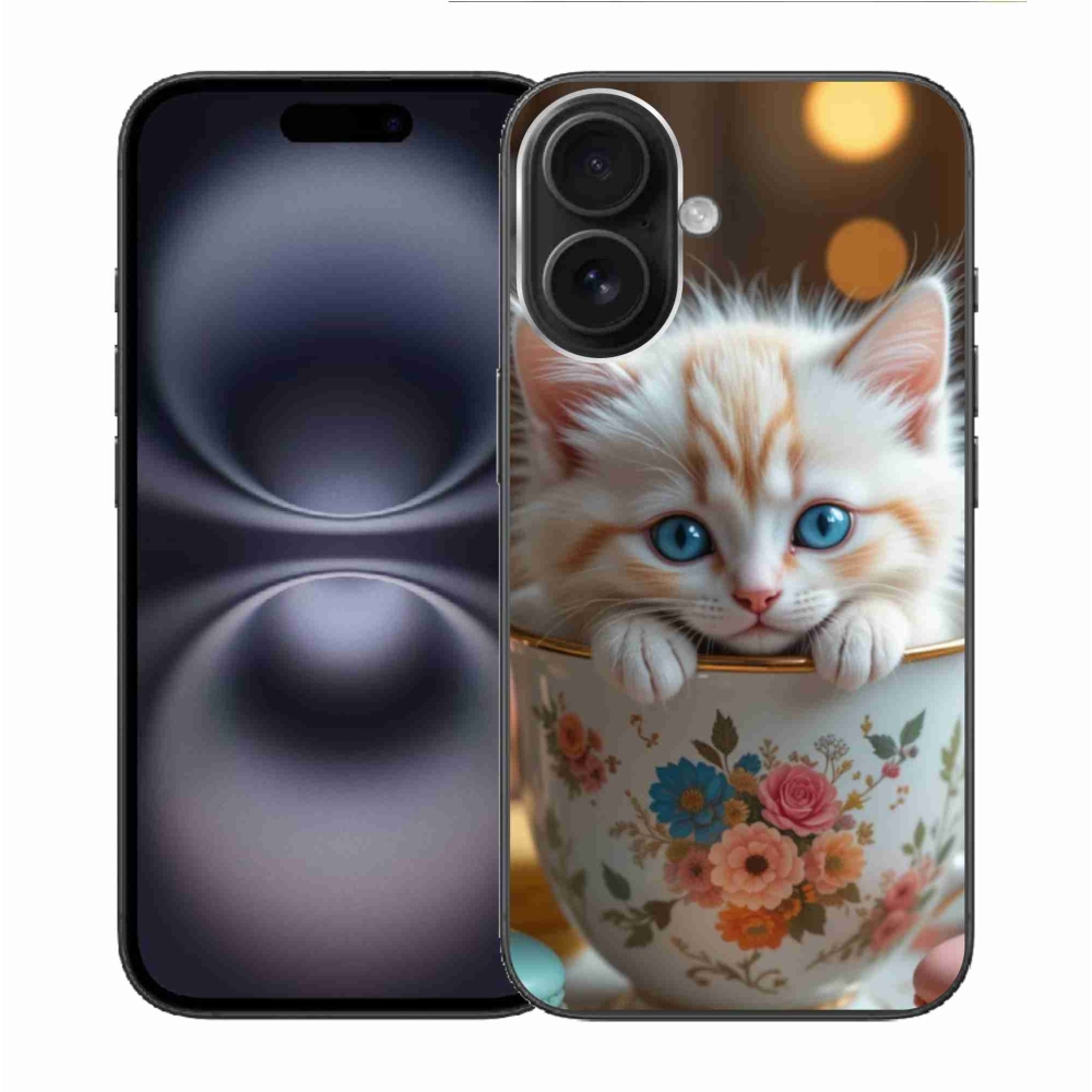 Gélový kryt mmCase na iPhone 16 - roztomilé mačiatko 6