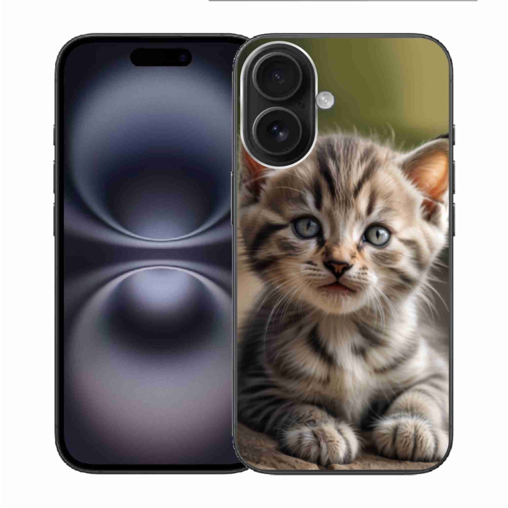 Gélový kryt mmCase na iPhone 16 - roztomilé mačiatko 9