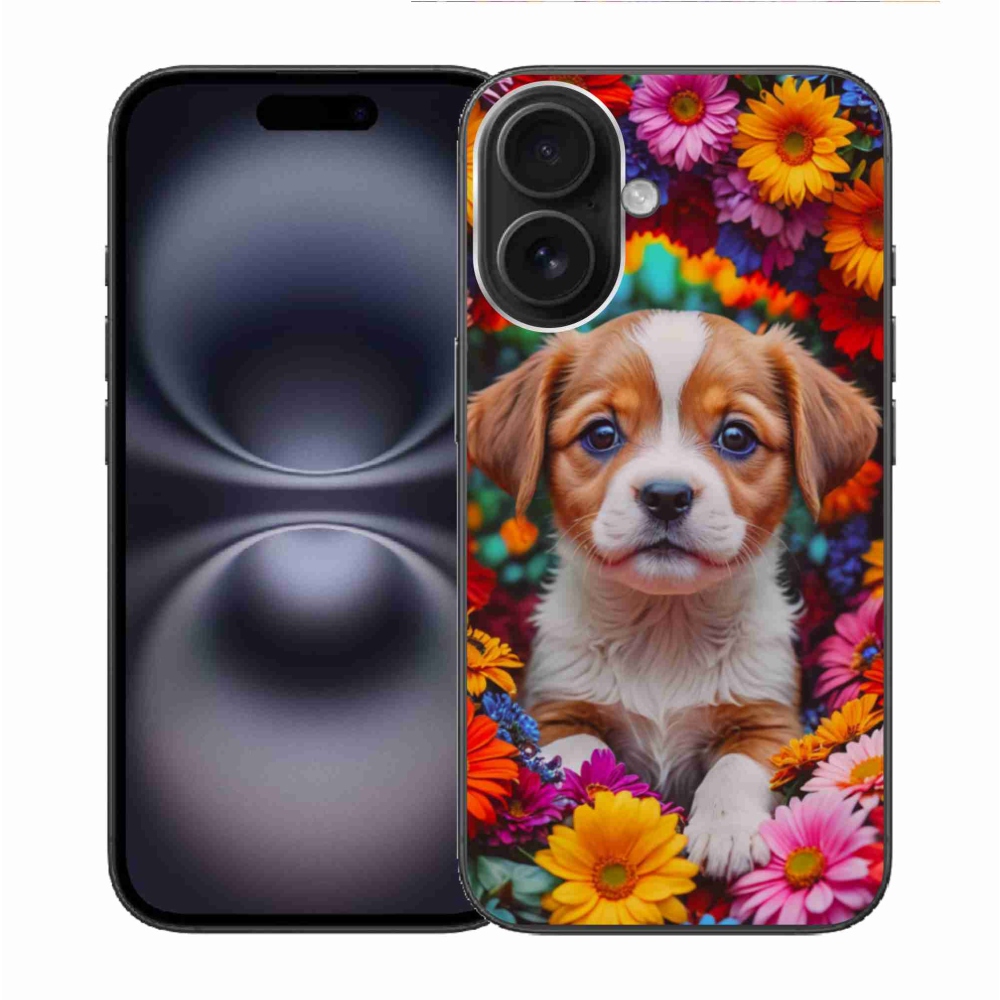 Gélový kryt mmCase na iPhone 16 - roztomilé šteňa