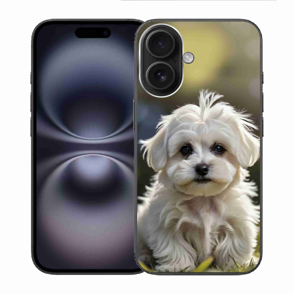 Gélový kryt mmCase na iPhone 16 - roztomilý maltézsky psík