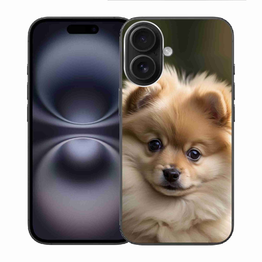 Gélový kryt mmCase na iPhone 16 - roztomilý pomeranian 2