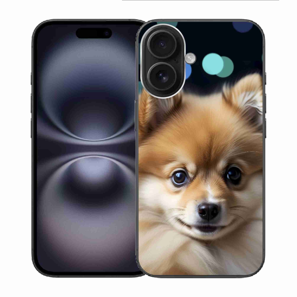 Gélový kryt mmCase na iPhone 16 - roztomilý pomeranian