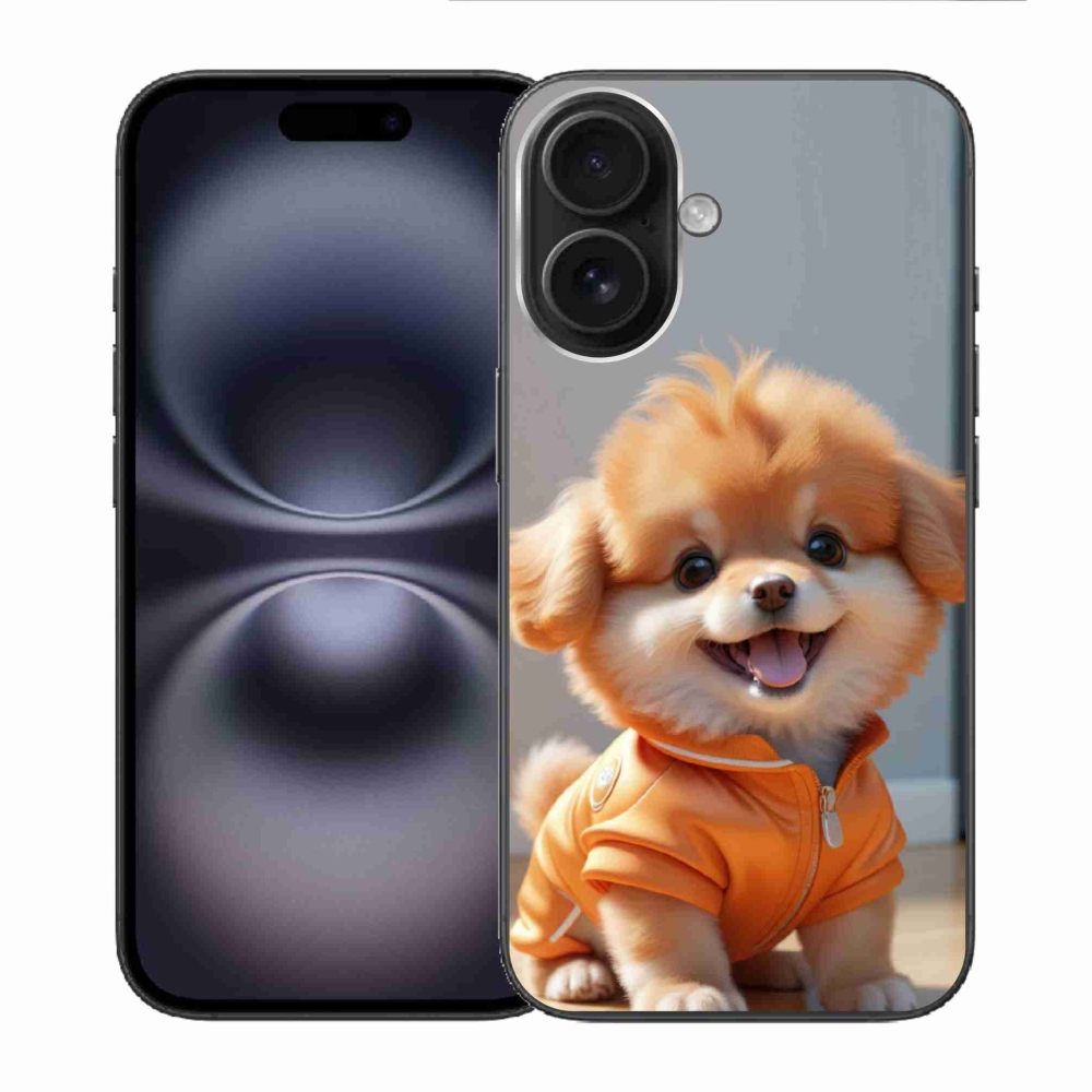 Gélový kryt mmCase na iPhone 16 - roztomilý pomeranian v mikine