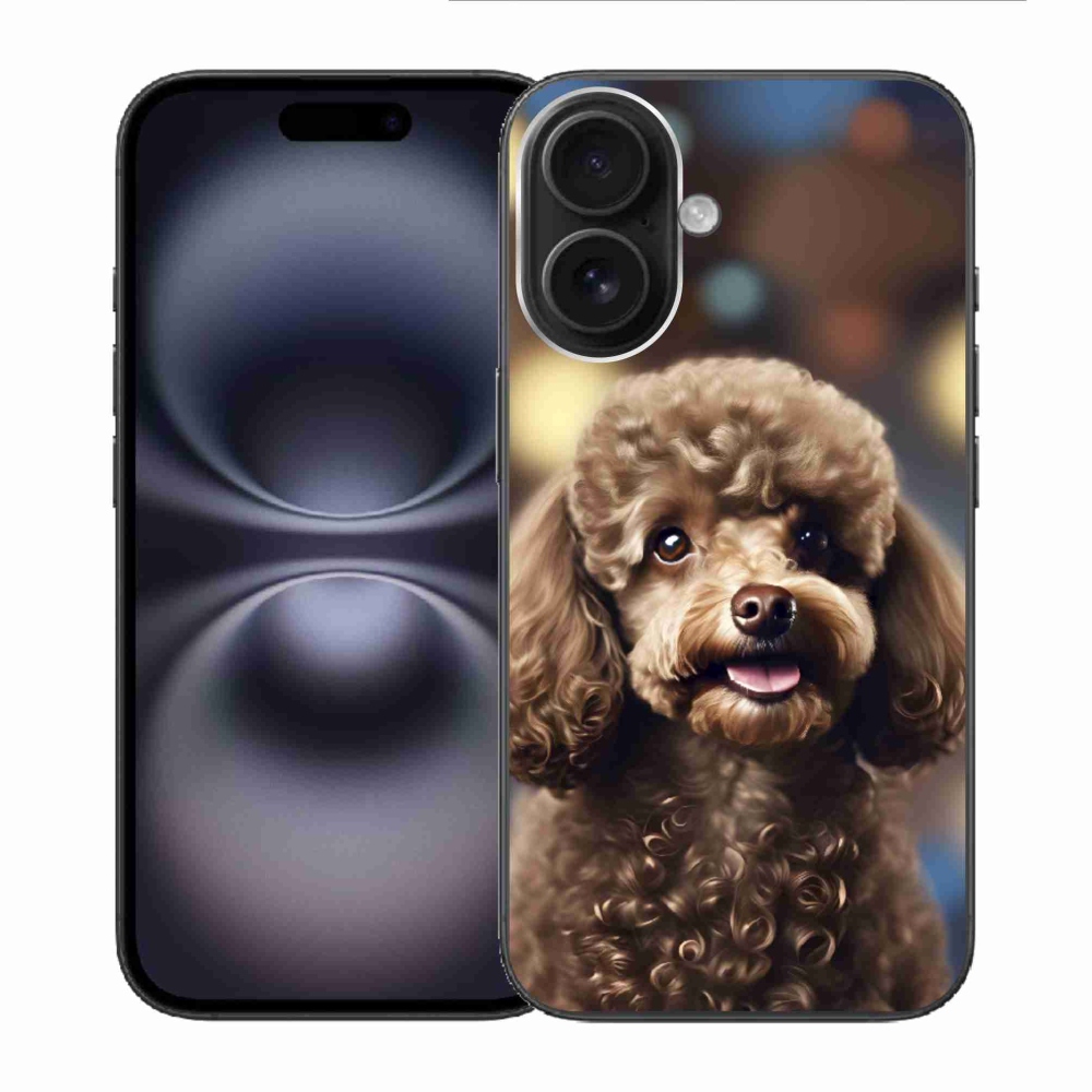 Gélový kryt mmCase na iPhone 16 - roztomilý pudel