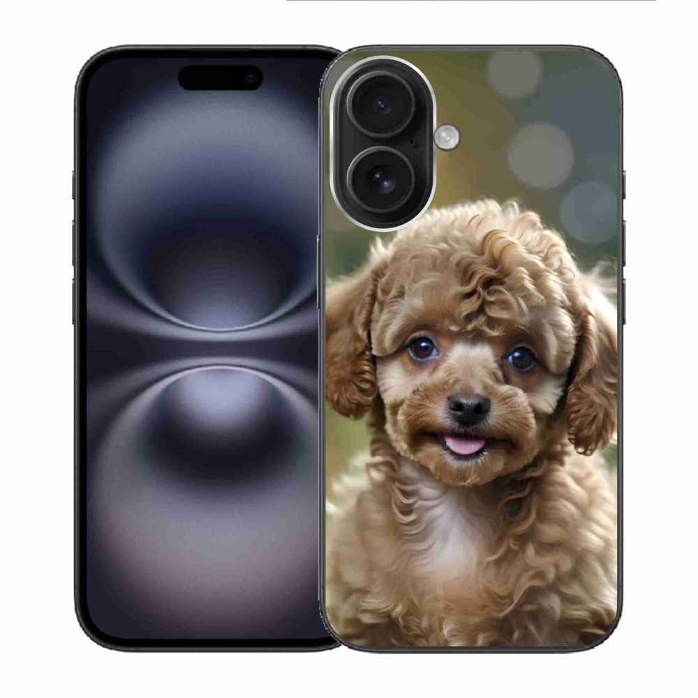 Gélový kryt mmCase na iPhone 16 - roztomilý pudel