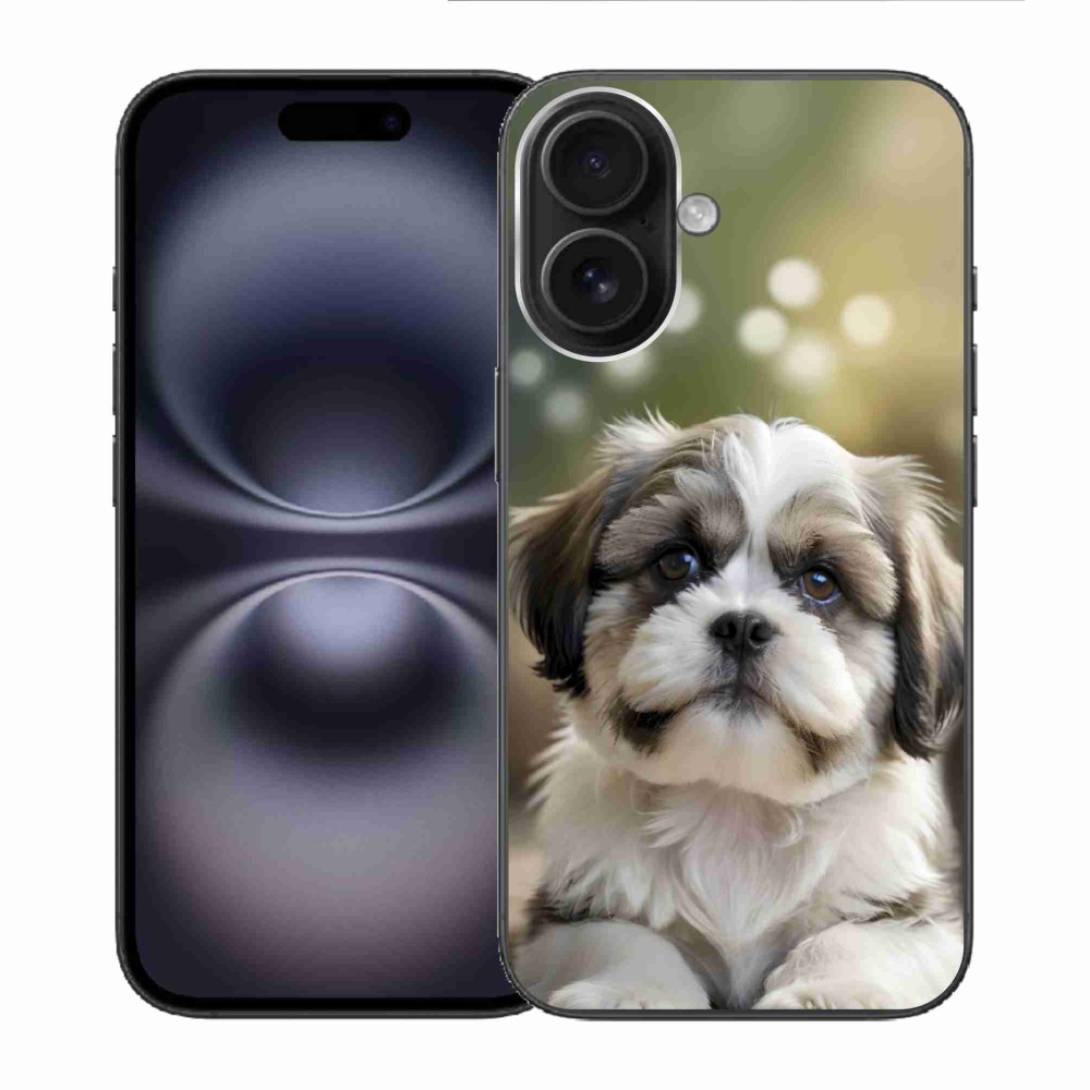 Gélový kryt mmCase na iPhone 16 - roztomilý shih-tzu