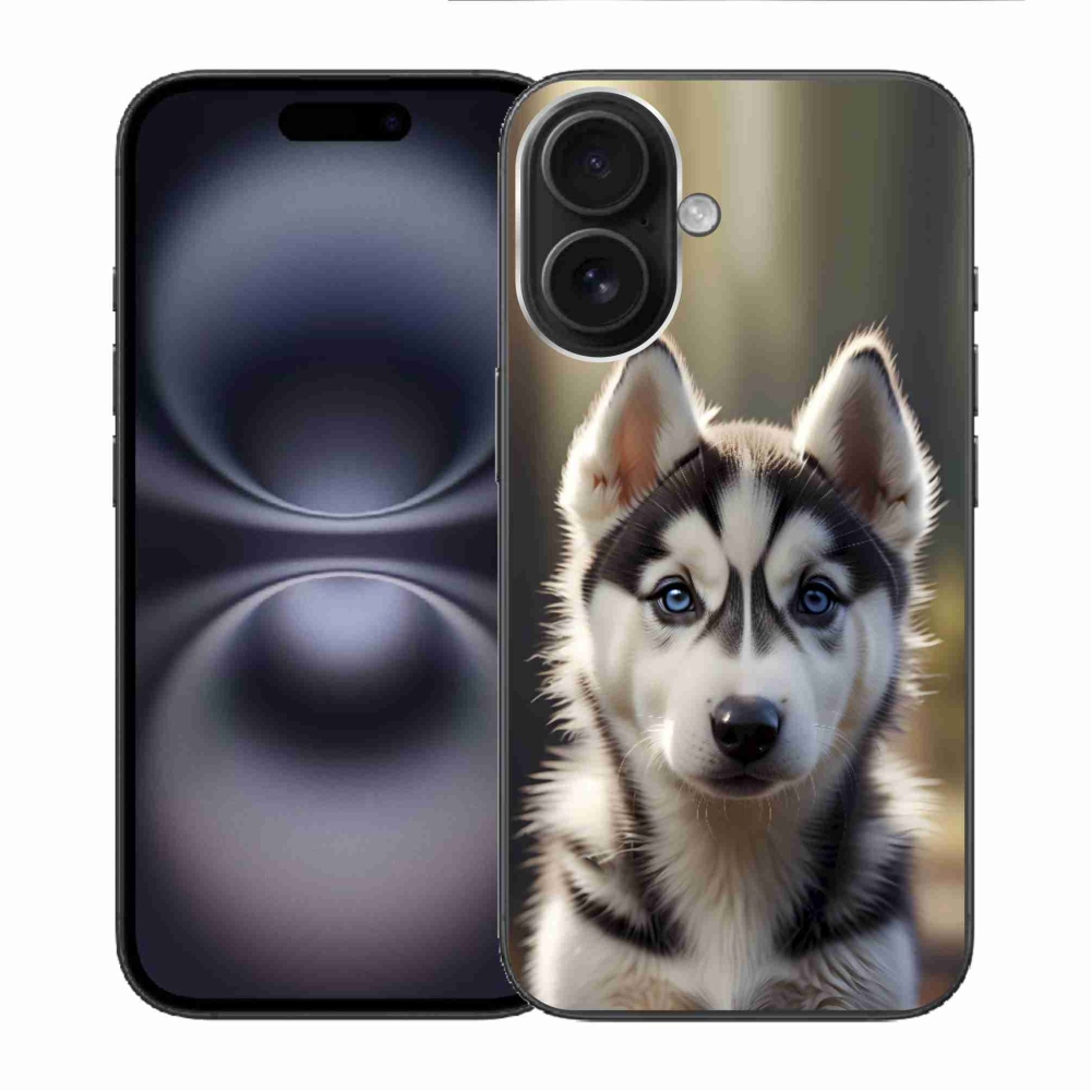 Gélový kryt mmCase na iPhone 16 - roztomilý sibírsky husky
