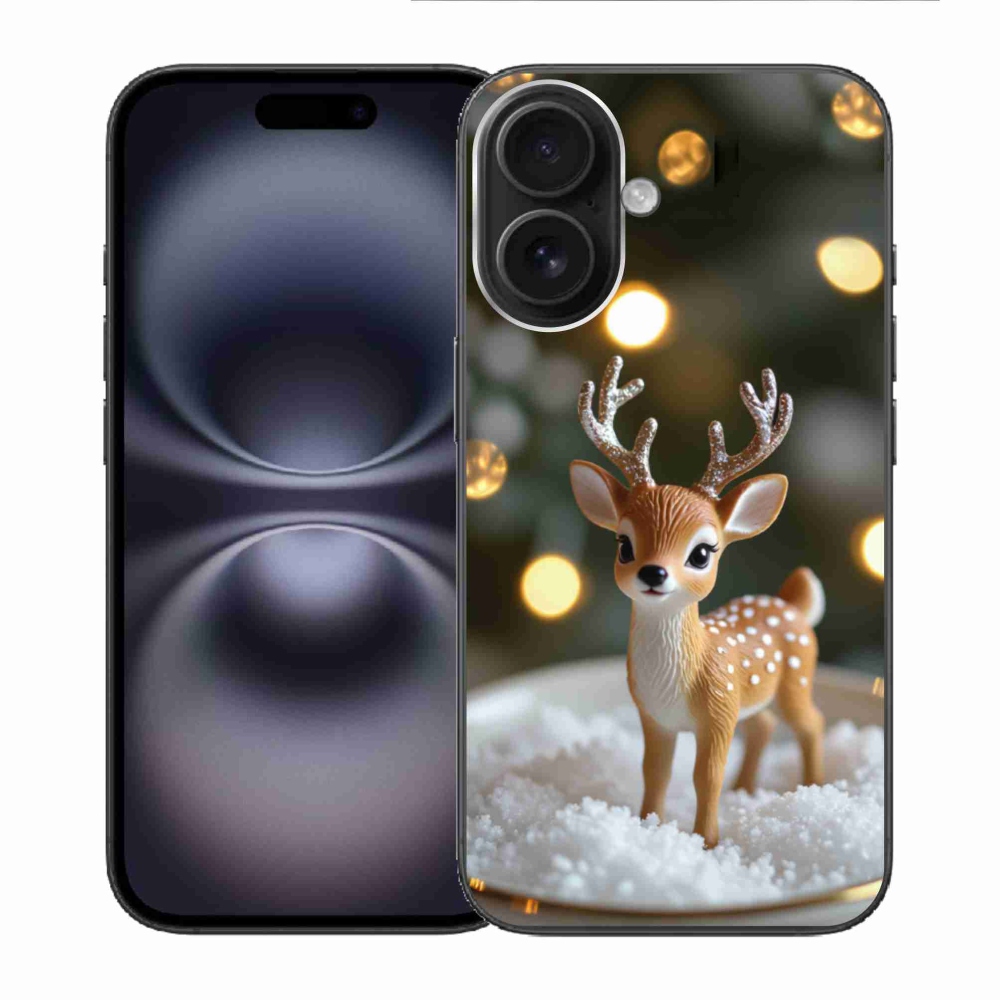 Gélový kryt mmCase na iPhone 16 - roztomilý vianočný jeleň