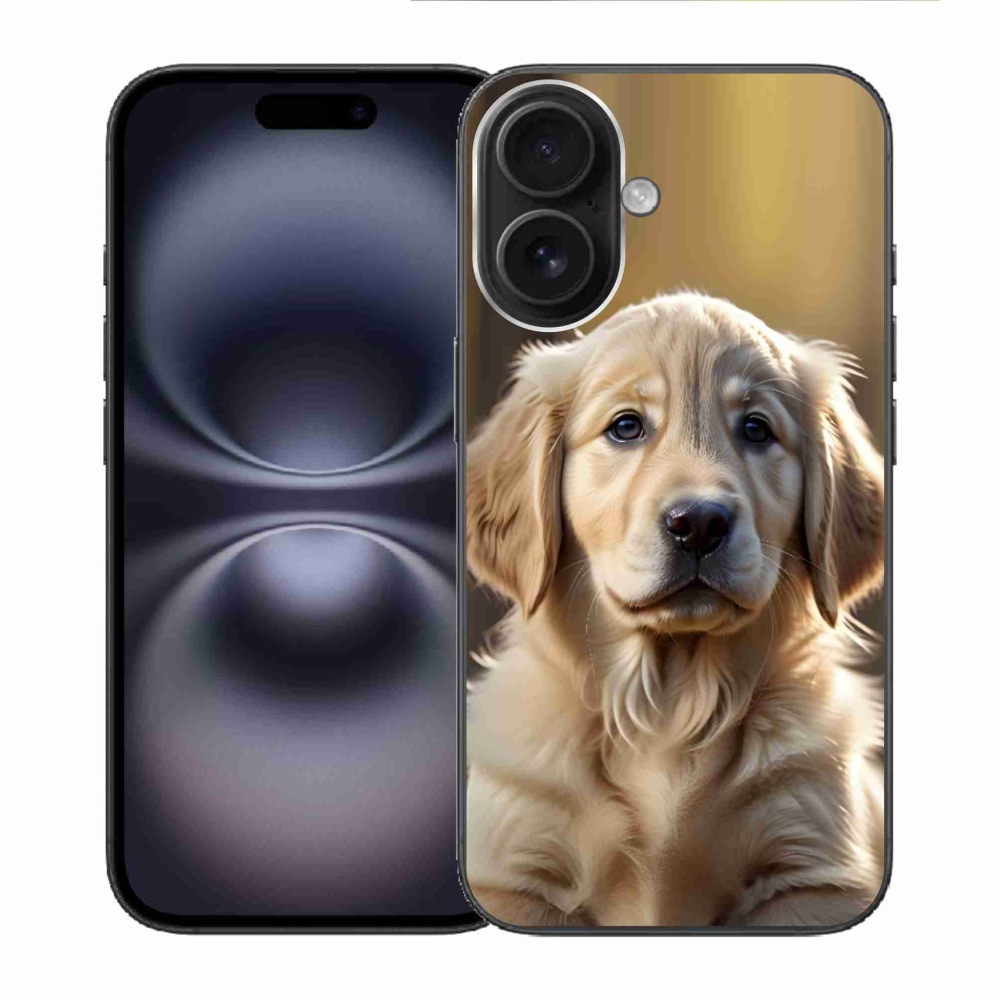 Gélový kryt mmCase na iPhone 16 - roztomilý zlatý retriever