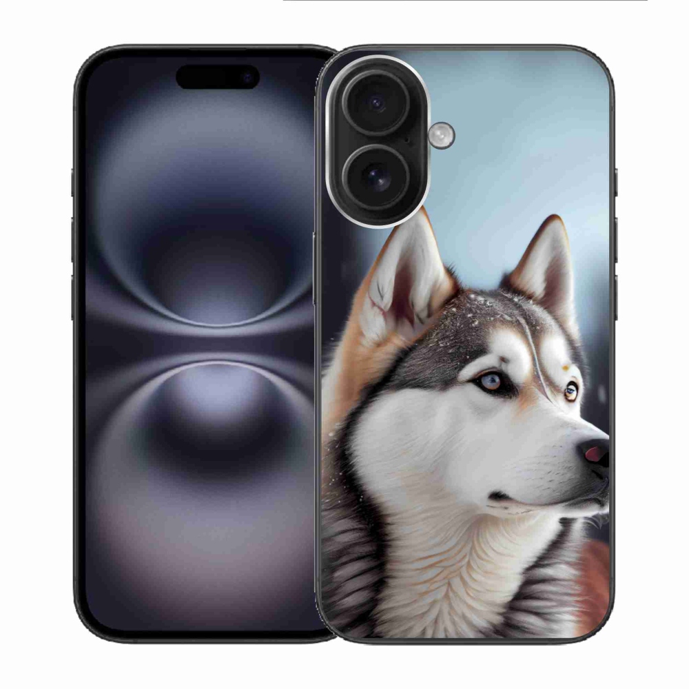 Gélový kryt mmCase na iPhone 16 - sibírsky husky