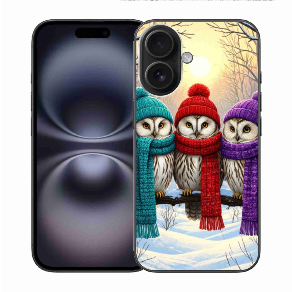 Gélový kryt mmCase na iPhone 16 - soví priatelia