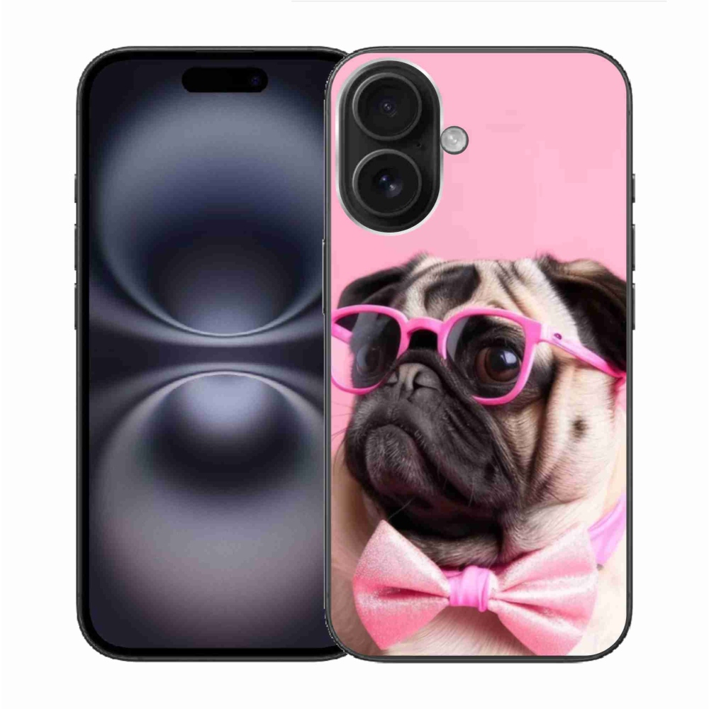 Gélový kryt mmCase na iPhone 16 - štýlový mops