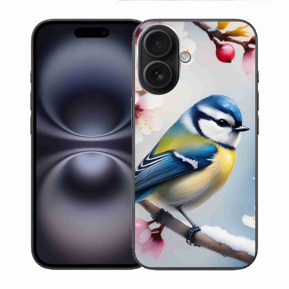 Gélový kryt mmCase na iPhone 16 - sýkorka